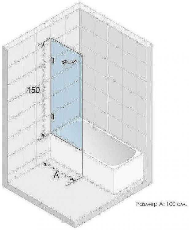 Шторка на ванну Riho VZ Scandic NXT X107 100 P G001134120 (GX01072C2) профиль Хром стекло прозрачное
