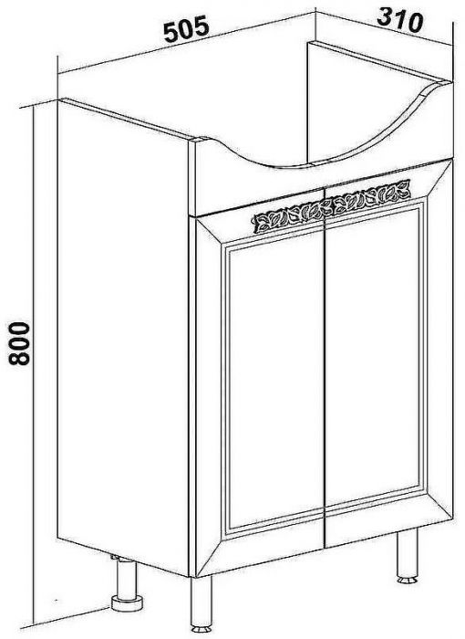 Тумба под раковину Runo Монро 55 00-00000457 Белая