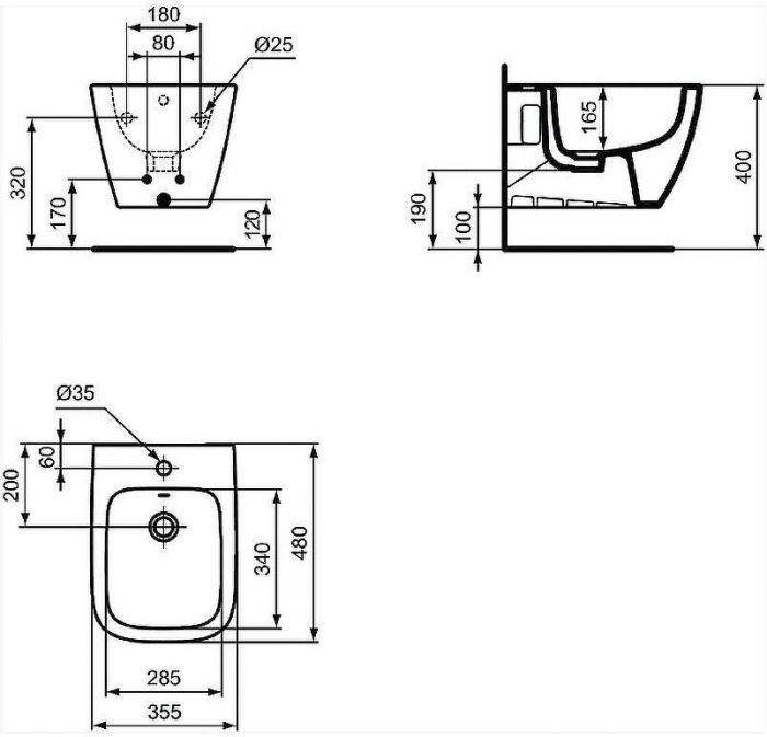 Биде Ideal Standard I.Life S T459301 подвесное Евробелое
