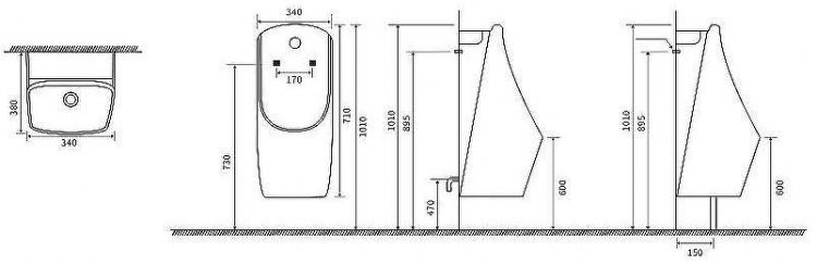 Писсуар SantiLine SL-6004 подвесной Белый