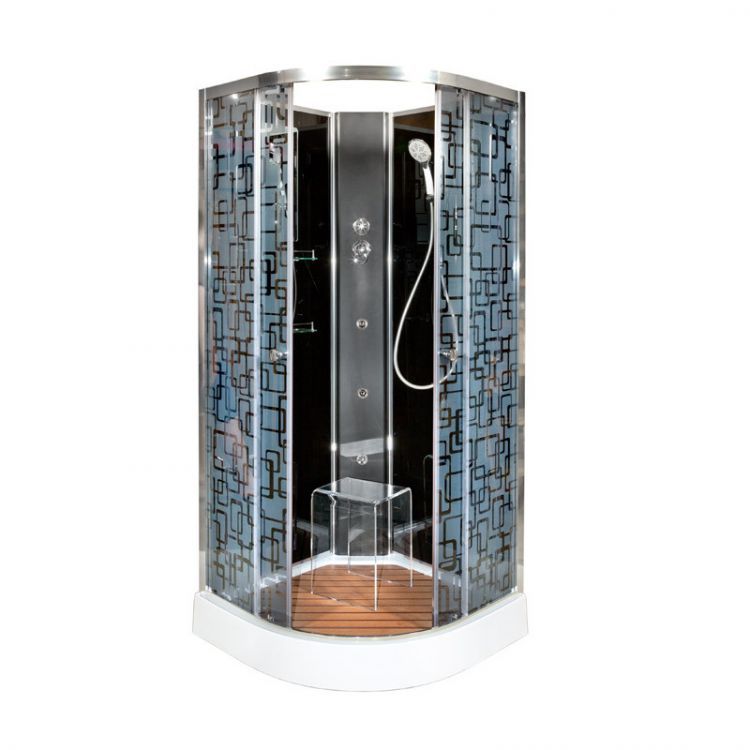 Душевая кабина Deto BМ1590 N с гидромассажем BLACK 90x90x208