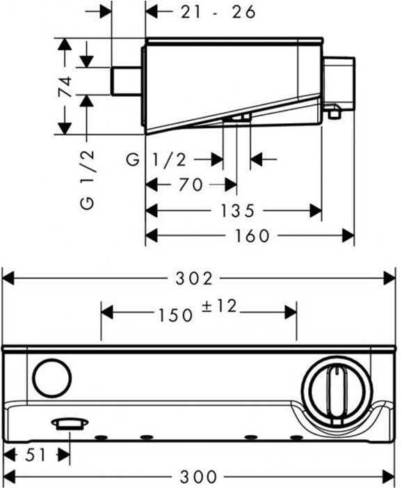 Hansgrohe ShowerTablet Select Смеситель для душа, термостатический, 1 источник, цвет: хром