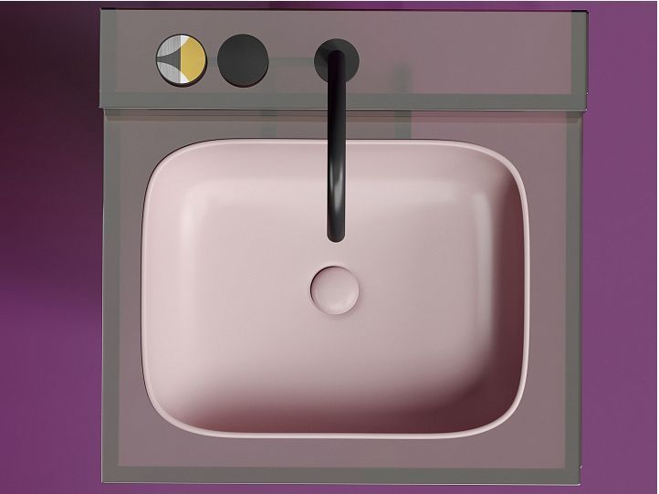 Умывальник CERAMICANOVA Element чаша накладная прямоугольная (цвет Розовый Матовый) CN6052MP