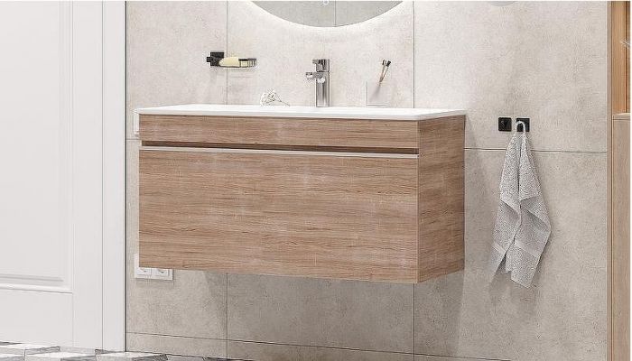 Тумба под раковину Velvex Pulsus 100 tp.PUL.PUL.100.1Y подвесная Дуб сонома