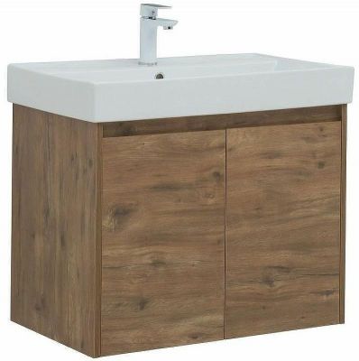 Тумба с раковиной Aquanet Nova Lite 75 302528 подвесная Дуб рустикальный