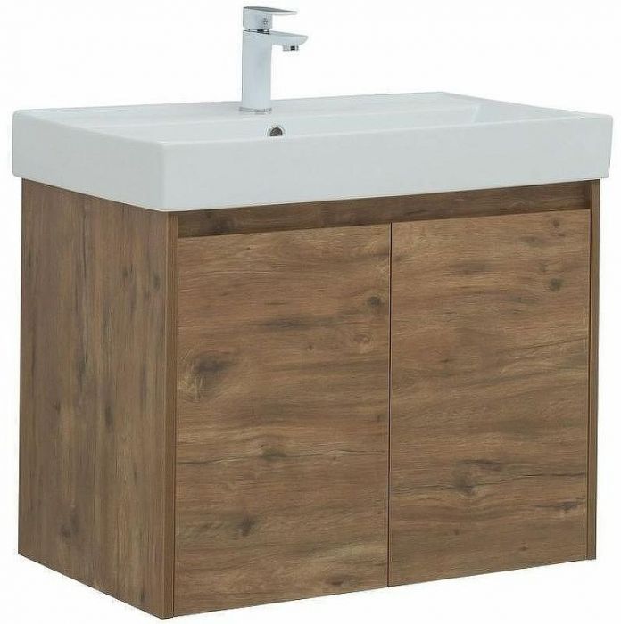 Тумба с раковиной Aquanet Nova Lite 75 302528 подвесная Дуб рустикальный