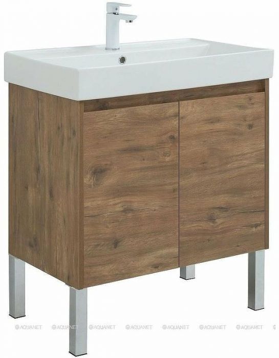 Тумба с раковиной Aquanet Nova Lite 75 302528 подвесная Дуб рустикальный