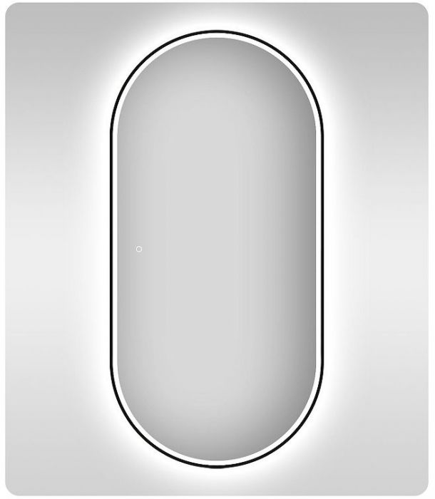 Зеркало Wellsee 7 Rays' Spectrum 60 172201640-172201650 с подсветкой цвет Черный матовый с сенсорным выключателем