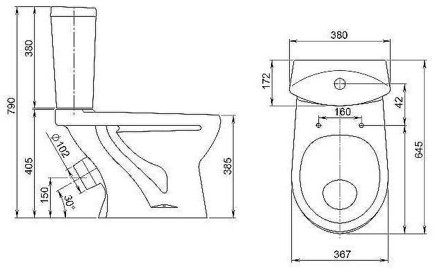 Унитаз компакт Santeri Ультра 1.P401.3.S01.00B.F с бачком и сиденьем