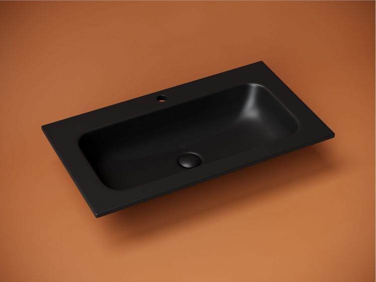 Раковина накладная SANCOS Grace прямоугольная c отверстием под смеситель, 810x457x137мм, цвет черный матовый, CN7012MB Раковина накладная SANCOS Grace прямоугольная c отверстием под смеситель, 810x457x137мм, цвет черный матовый, CN7012MB