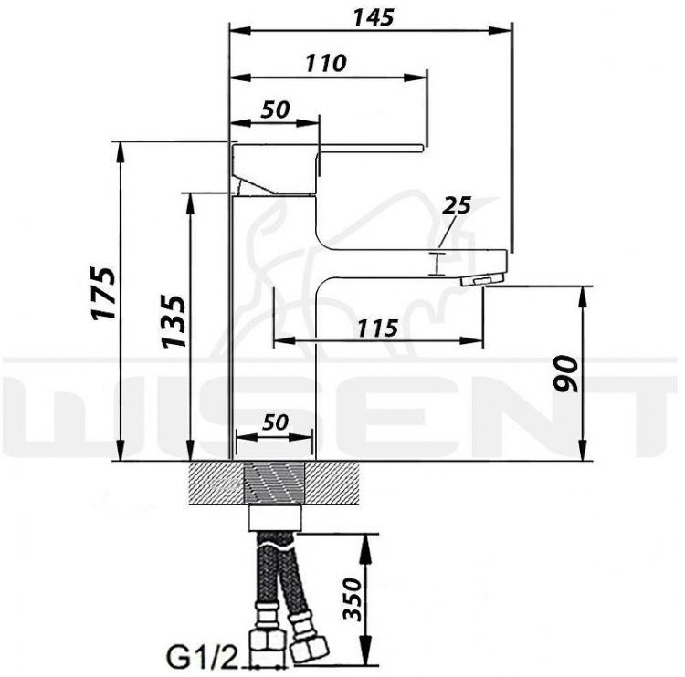 Смеситель для раковины Wisent WP1030-7 цвет Белый матовый
