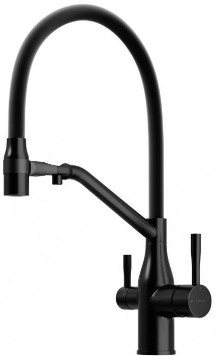 Смеситель для кухни Sancos Orta с гибким изливом, цвет матовый черный/черный, SC4008MB