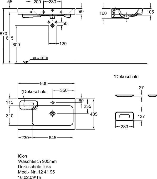 Раковина Keramag iCon, 124195000