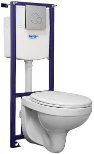 Комплект унитаза с инсталляцией Santeri Альфа 1.3815.9.S00.00B.0 с сиденьем и клавишей смыва Хром