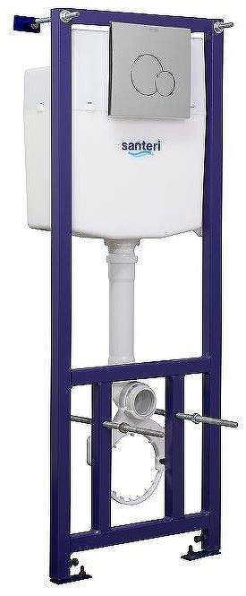 Комплект унитаза с инсталляцией Santeri Альфа 1.3815.9.S00.00B.0 с сиденьем и клавишей смыва Хром