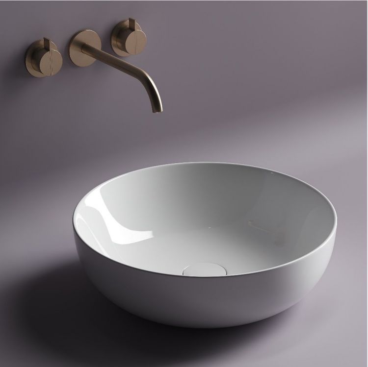 Умывальник чаша SANCOS накладная круглая Element 420x420x130мм, CN5024