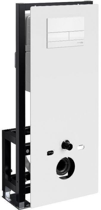 Инсталляция WasserKRAFT Glan 66TLT.010.ME.WH.WH04 для унитаза Белое стекло с Белой клавишей смыва