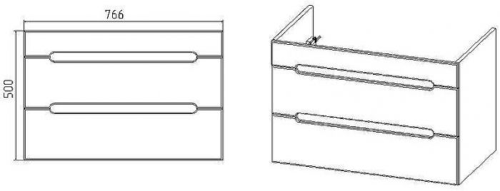Тумба под раковину VIANT Марсель 80 VMAR80CO-T2YP подвесная Белая