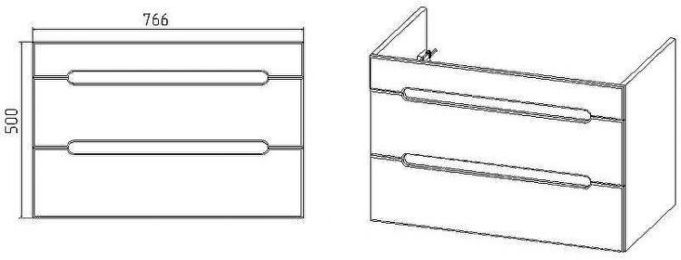 Тумба под раковину VIANT Марсель 80 VMAR80CO-T2YP подвесная Белая