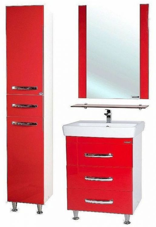 Шкаф пенал Bellezza Рокко 35 4623704090038 Красный Белый