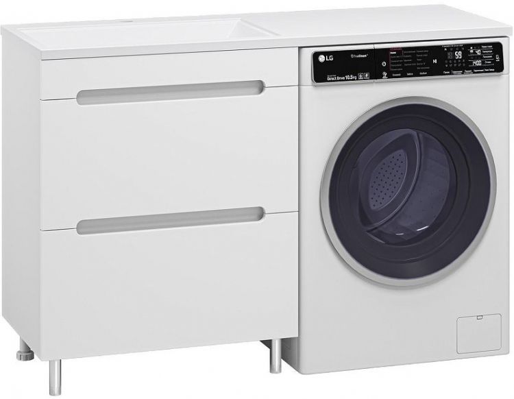 Тумба под раковину Misty Байкал 130 Э-Бай06070-022Я Белая