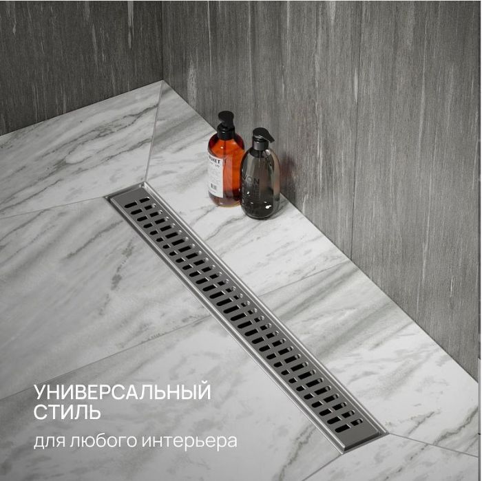 Душевой лоток Ростовская Мануфактура Сантехники РМС ТЛ-03-60х7 с решеткой Нержавеющая сталь