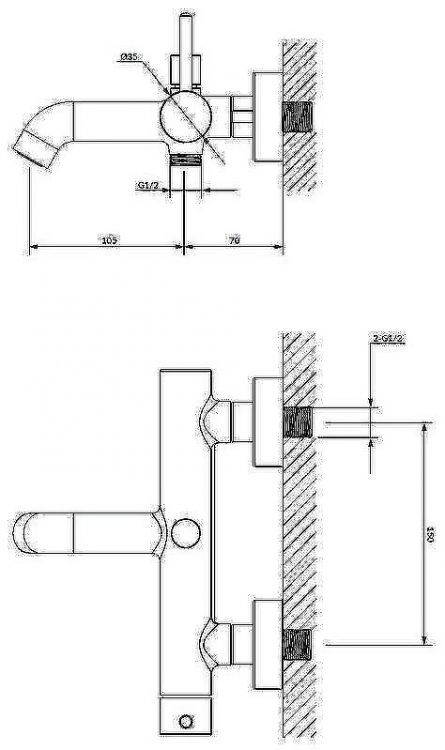 Смеситель для ванны Omnires Y Y1230CR Хром Смеситель для ванны Omnires Y Y1230CR Хром