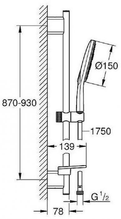 Душевой гарнитур Grohe Rainshower SmartActive 26594LS0 Белая луна Хром