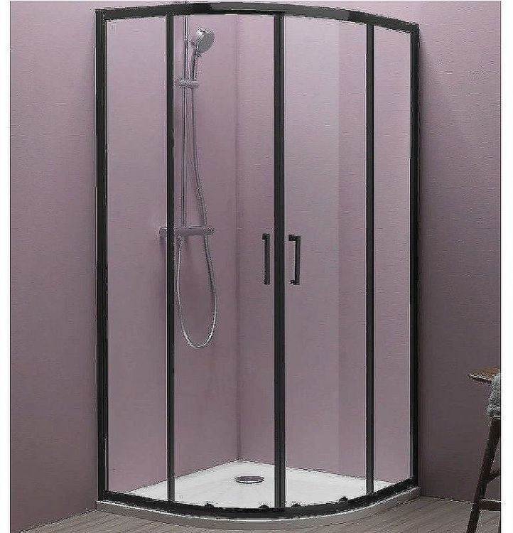 Душевой уголок Kolpa San Eco Quat TKP 90x90 515300 профиль Черный стекло прозрачное