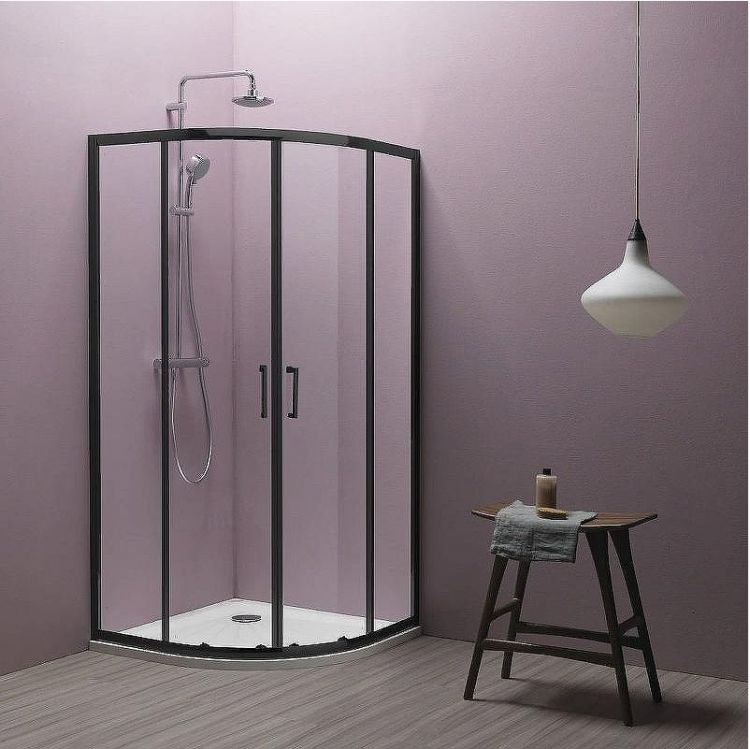 Душевой уголок Kolpa San Eco Quat TKP 90x90 515300 профиль Черный стекло прозрачное