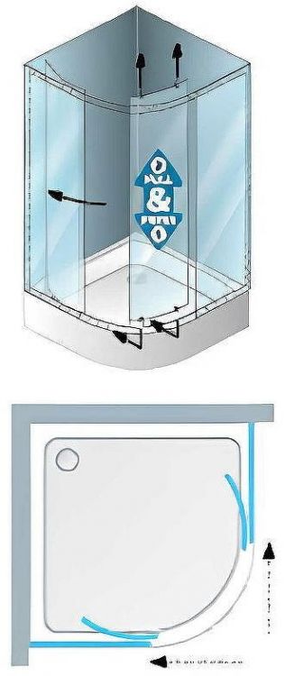 Душевой уголок Kolpa San Eco Quat TKP 90x90 515300 профиль Черный стекло прозрачное