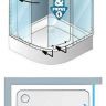 Душевой уголок Kolpa San Eco Quat TKP 90x90 515300 профиль Черный стекло прозрачное