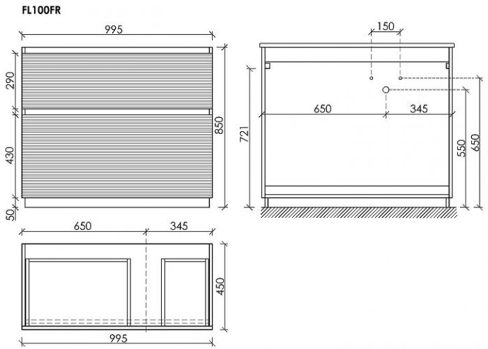 Тумба под раковину Sancos Folk Floor 100 R FL100FRCP цвет Капучино
