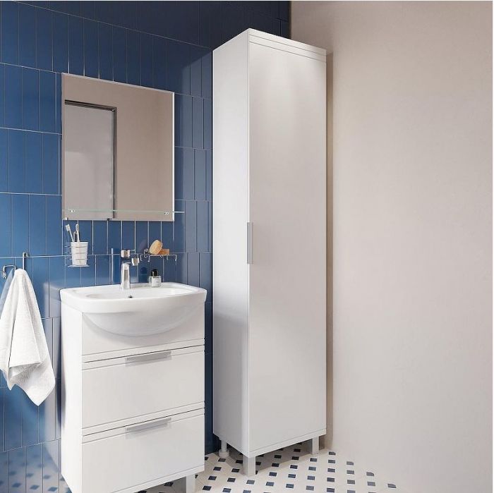 Шкаф пенал DIWO Дмитров 45 DMI.P.45/S/W цвет Белый