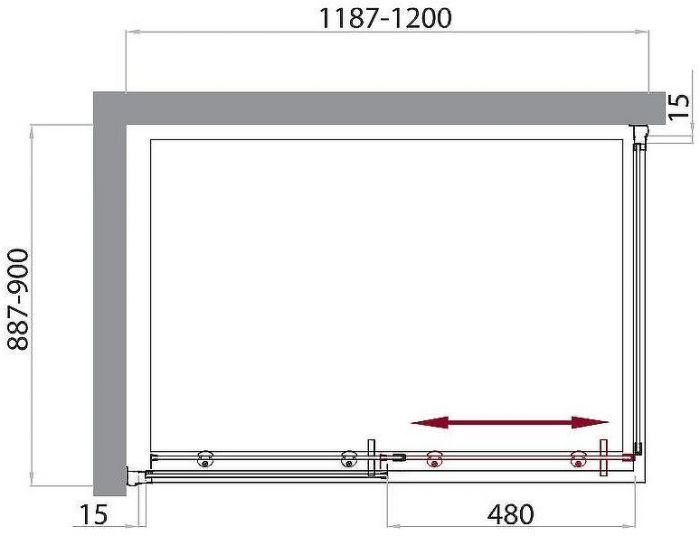 Душевой уголок BelBagno Uno 120х90 UNO-AH-1-120/90-P-Cr профиль Хром стекло рифленое