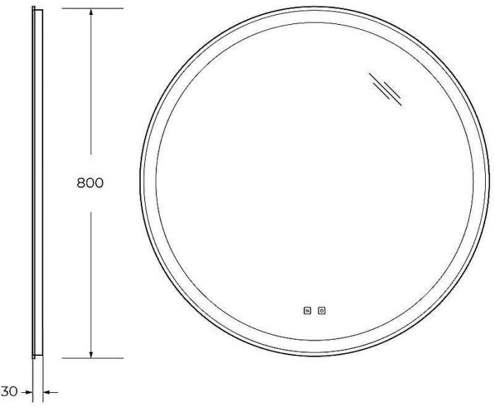 Зеркало BelBagno 80 SPC-RNG-800-LED-TCH-SND с подсветкой с голосовым управлением и подогревом