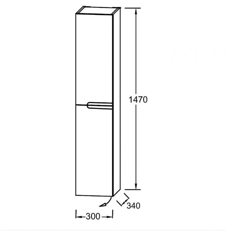 Шкаф-пенал Jacob Delafon Nona 30х147х34 см EB1892LRU-442, глянцевый серый антрацит