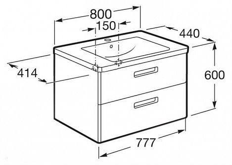 Тумба под раковину Roca The Gap ZRU9302740 фиолетовая