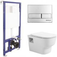 Комплект унитаза Avimano Tradition 1000090 с инсталляцией Berges Novum L3 040213 с сиденьем Микролифт и клавишей смыва цвет Хром