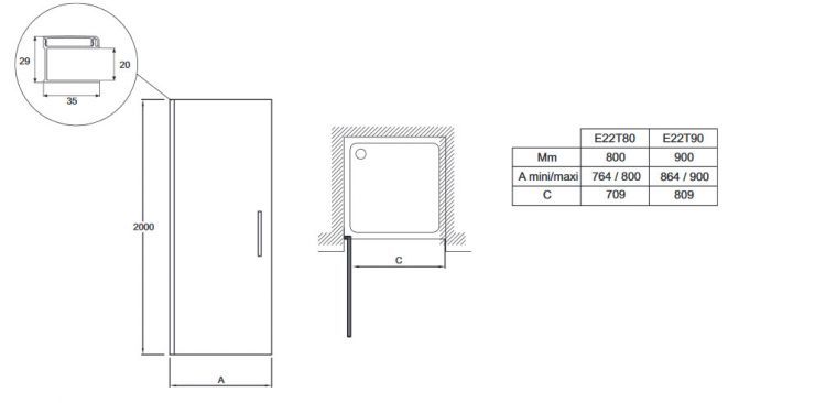Душевая дверь Jacob Delafon Contra 80x200 см, E22T80-GA