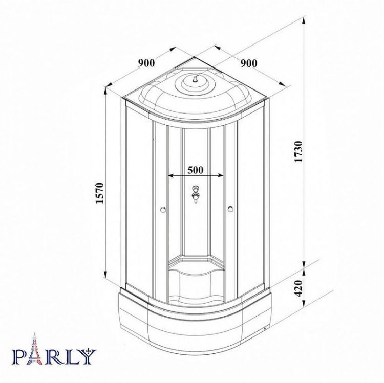 Душевая кабина Parly Bianco 90х90 BETT921 11250 без гидромассажа