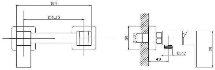Гигиенический душ со смесителем D-Lin D180201 Хром