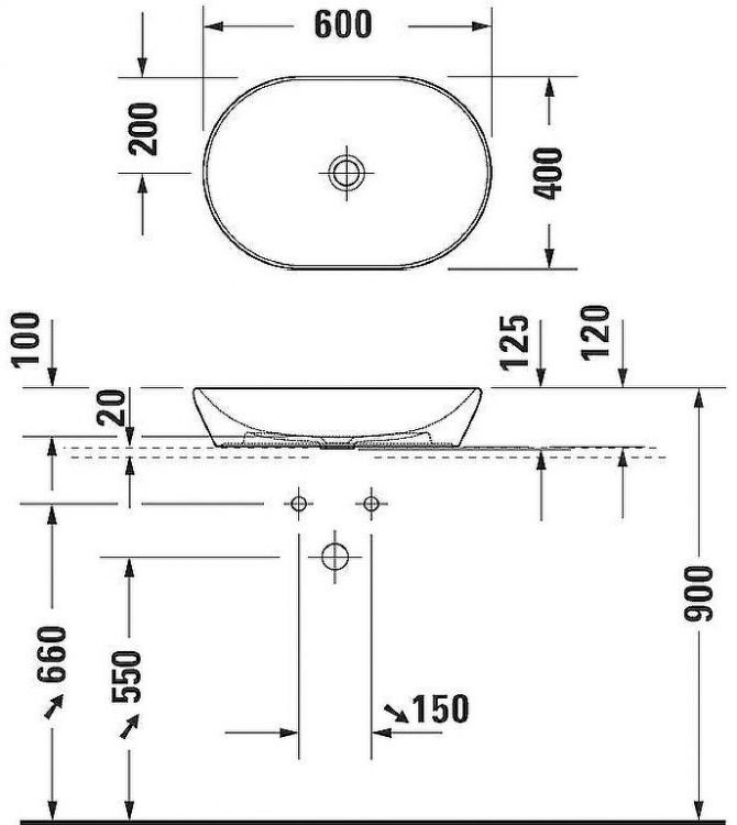 Раковина-чаша Duravit D-Neo 60 2372601370 Антрацит матовый