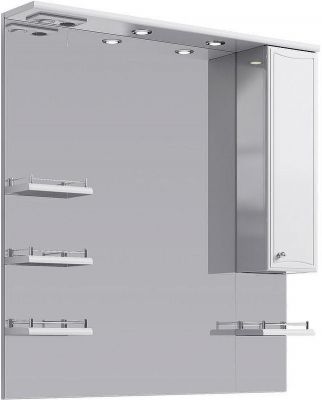 Зеркало со шкафом Aqwella Барселона 100 Ba.02.10 с подсветкой Белое