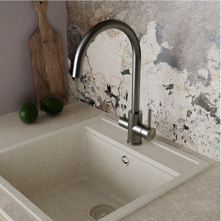 Смеситель для кухни Oliveeka KS OL-458022-BGM цвет Оружейный металл матовый Смеситель для кухни Oliveeka KS OL-458022-BGM цвет Оружейный металл матовый