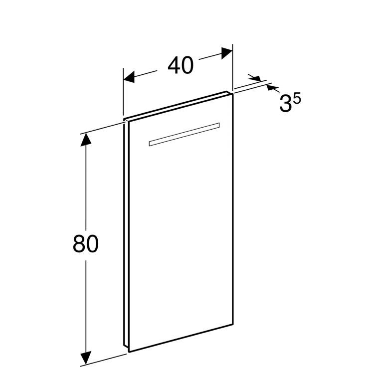 Зеркало Geberit Renova Nr.1 Comprimo с подсветкой, 40x4, [Y862340000]