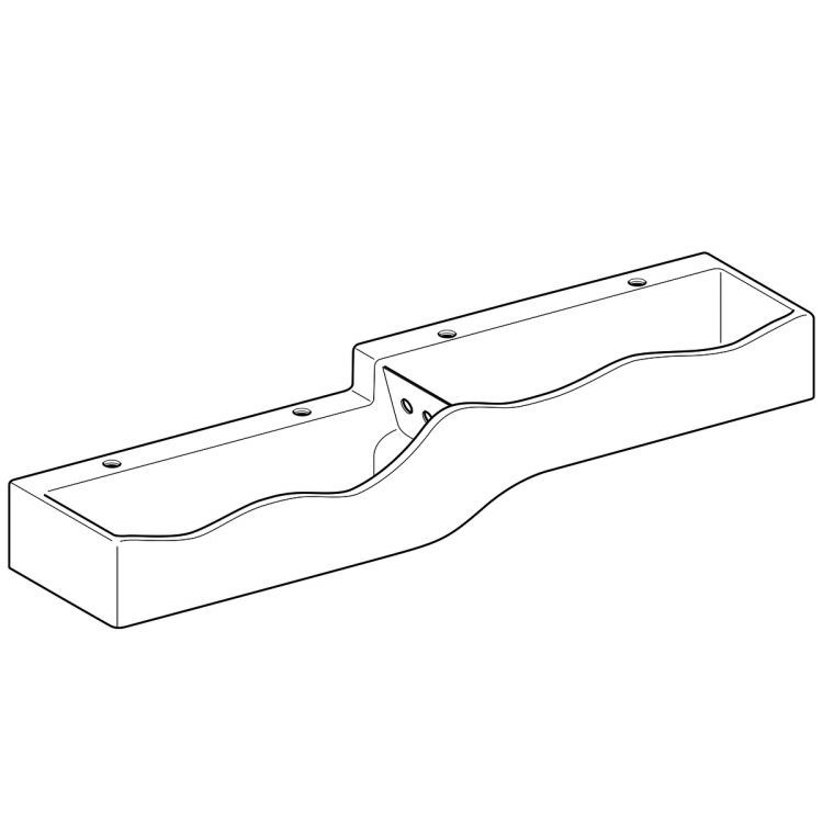 Детская раковина Geberit Bambini под четыре смесителя, нижняя раковина слева, двойная, двухуровневая, 180х41.5, Varicor, альпийский белый [430000016]