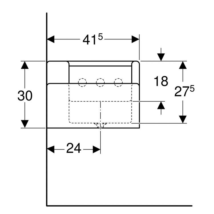Детская раковина Geberit Bambini под четыре смесителя, нижняя раковина слева, двойная, двухуровневая, 180х41.5, Varicor, альпийский белый [430000016]
