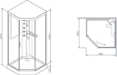 Душевая кабина Am.Pm Gem W90C-018-090WTA