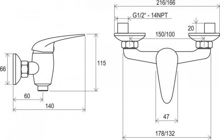 Смеситель для душа Ravak Suzan SN 032.00/150 X070006 Смеситель для душа Ravak Suzan SN 032.00/150 X070006